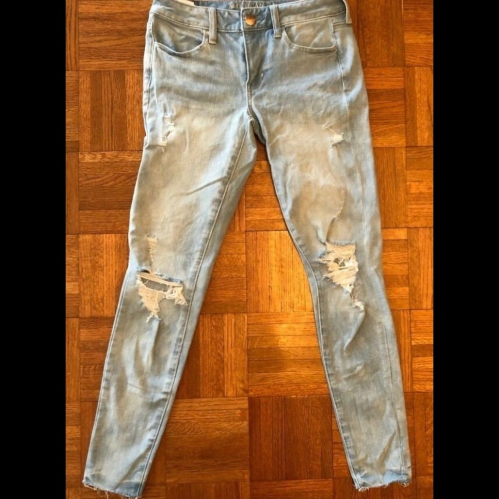 American eagle super stretch distressed jegging